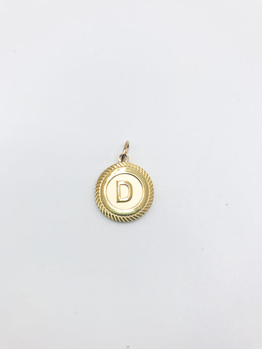 Initial Charm - Round Coin Letter