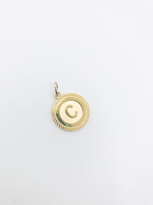 Initial Charm - Round Coin Letter