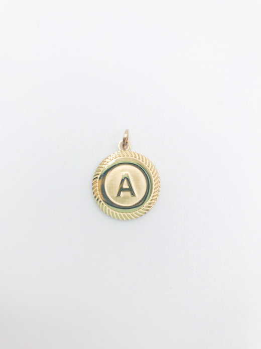 Initial Charm - Round Coin Letter