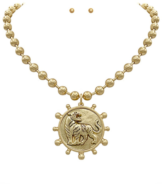 Tiger Coin Necklace