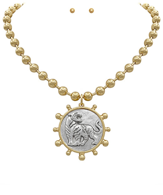 Tiger Coin Necklace