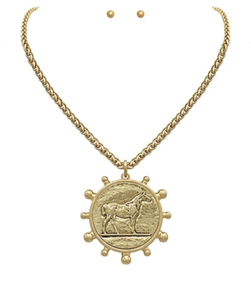Horse Coin Necklace
