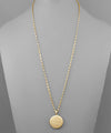 Textured Disk Locket Chain Necklace