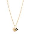 Clover Snake & Heart Crystal Charm Necklace