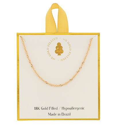 Necklaces - 16” 18k GF Braided Chain