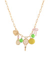 Tennis Theme & Multi Charm Necklace