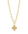 Hammered Cross Oval Chain Necklace