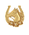 Western Horseshoe and Rose Brooch