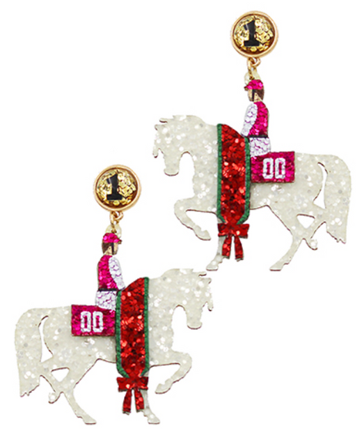 Glitter #1 Derby Player Earrings