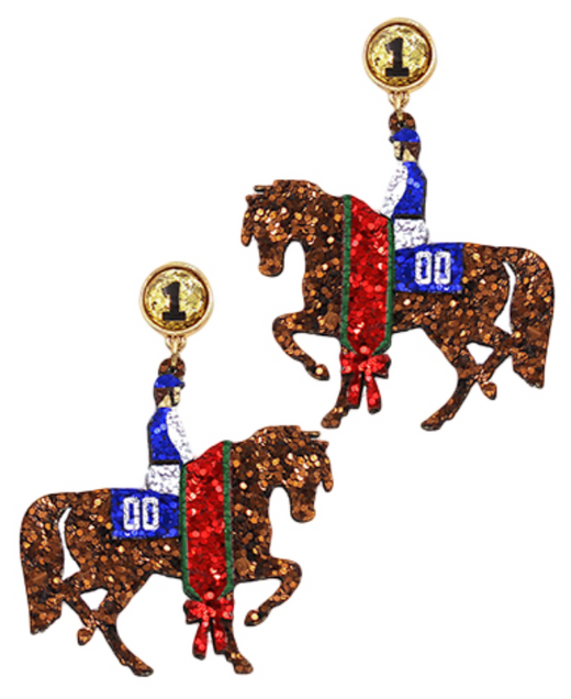 Glitter #1 Derby Player Earrings