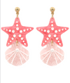 Glitter Starfish and Shell Earrings