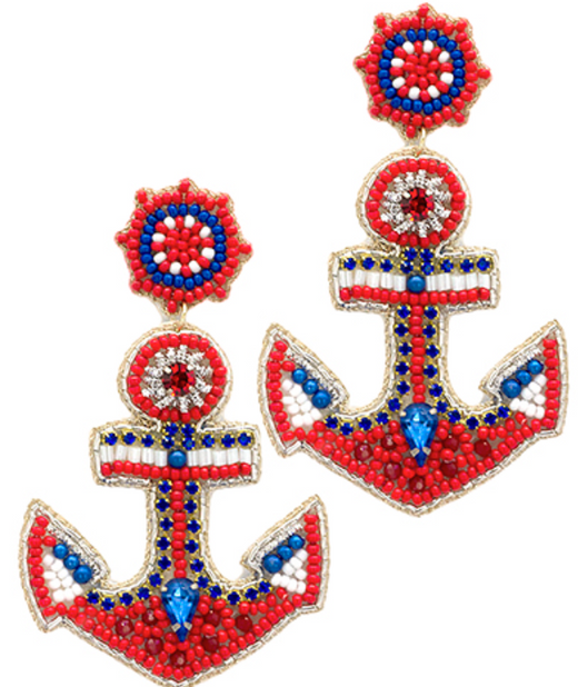 USA Bead Anchor Earrings