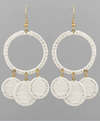 3 Round Wrapped Raffia Link Earrings