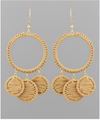 3 Round Wrapped Raffia Link Earrings