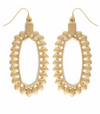 Leaf Placed Hexagon Earrings