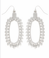 Leaf Placed Hexagon Earrings