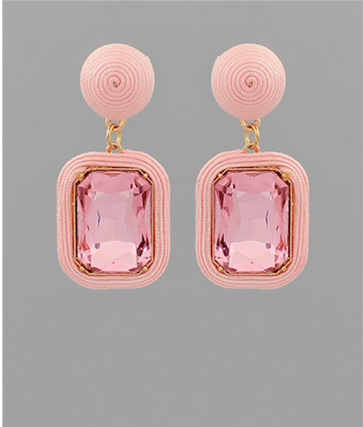 Square Thread Wrapping Earrings