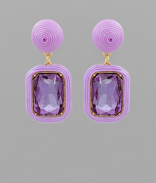 Square Thread Wrapping Earrings