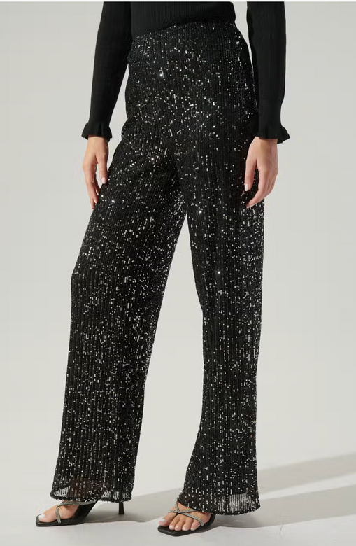 Friday Nights High Waisted Sequin Pants