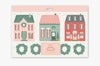 Village Christmas Village & Wreath Banner
