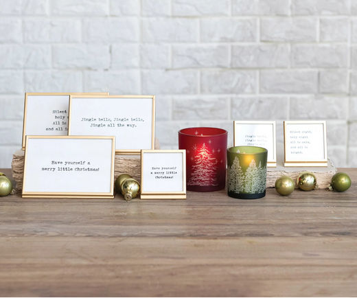 Holiday Gold Framed Easel Sayings