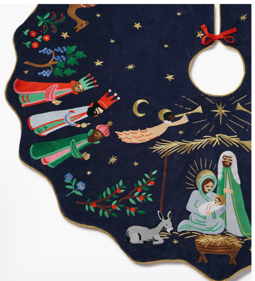 Nativity Embroidered Tree Skirt