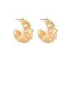 Dotted Pearl Metal Open Hoops
