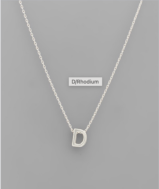 White Gold Dipped Initial Necklace