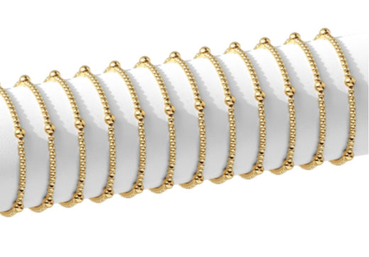 3mm Beaded Stretch Bracelet with Bead Accents