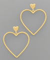 Rope Textured Heart Earring