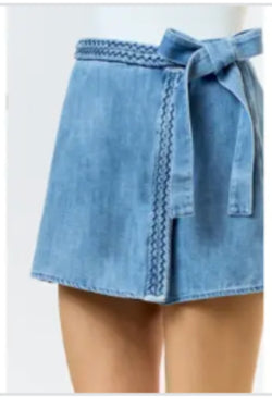 Braided Denim Skort