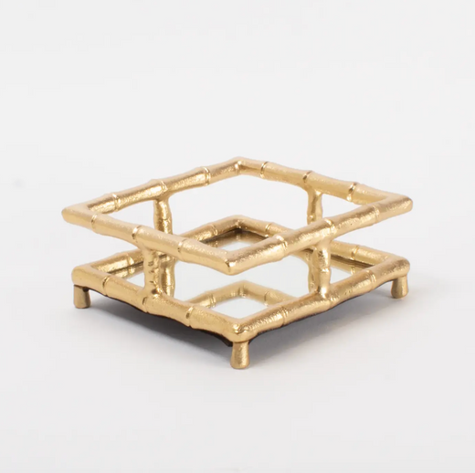 Gold Bamboo COcktail Napkin Tray