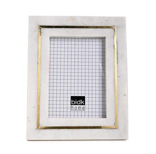 Marble Frame w/ Brass Inlay 4" X 6"