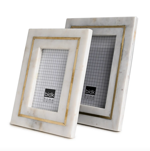 Marble Frame w/ Brass Inlay 4" X 6"