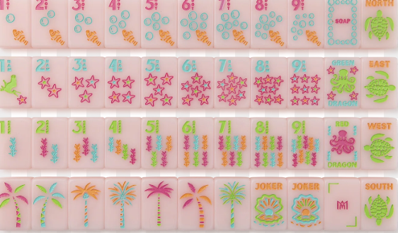 Pink Coastal Signature Engraved Tile Set by Amahj Line
