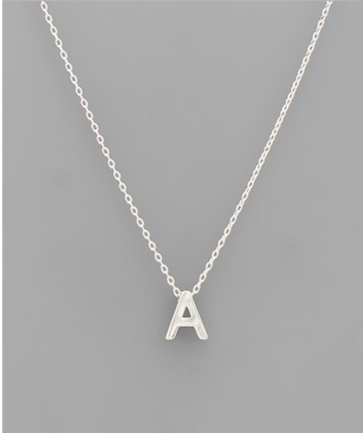 White Gold Dipped Initial Necklace