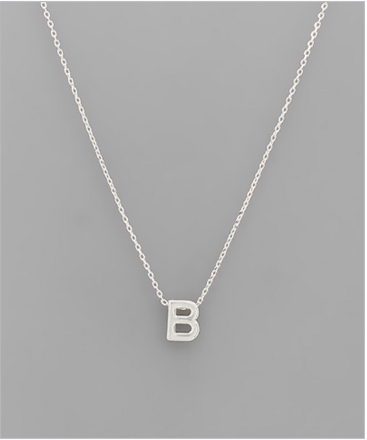 White Gold Dipped Initial Necklace