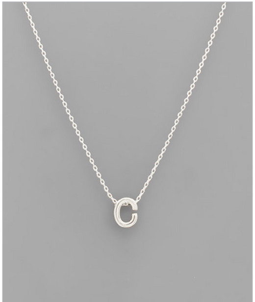 White Gold Dipped Initial Necklace
