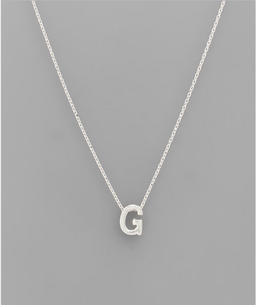 White Gold Dipped Initial Necklace