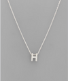 White Gold Dipped Initial Necklace