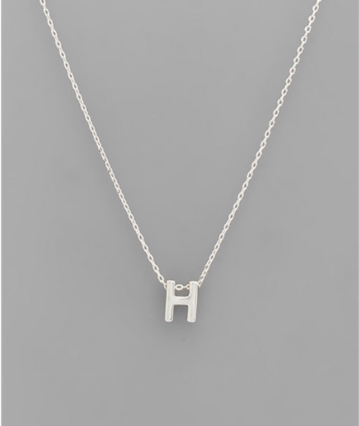 White Gold Dipped Initial Necklace