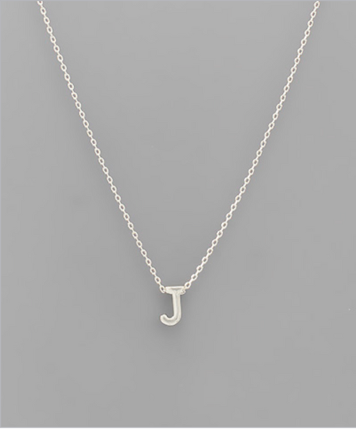 White Gold Dipped Initial Necklace