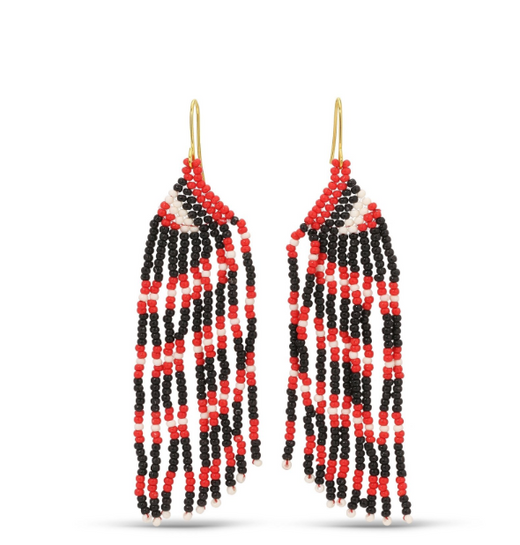Long Seed Beaded Earrings