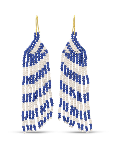 Long Seed Beaded Earrings