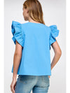 Flutter Ruffle Sleeve Poplin Top