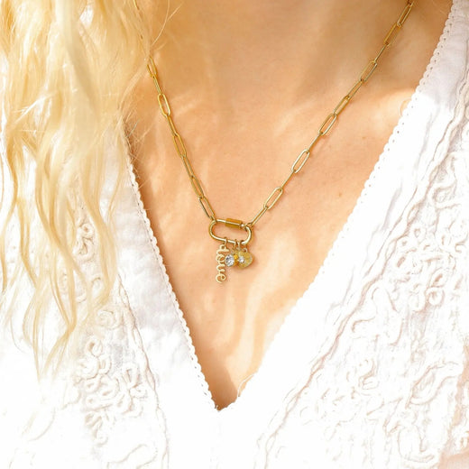 "Love" Paperclip Charm Necklace