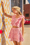 Eyelet Lace Flounced Feminine Dreaming Skirt