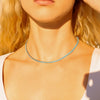 Turquoise Rhinestone Tennis Chain Necklace
