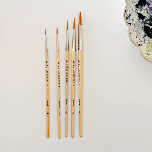 Watercolor Wood Paintbrush (Set 5)