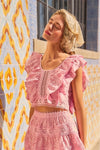 Eyelet Lace Flounced Feminine Dreaming Skirt